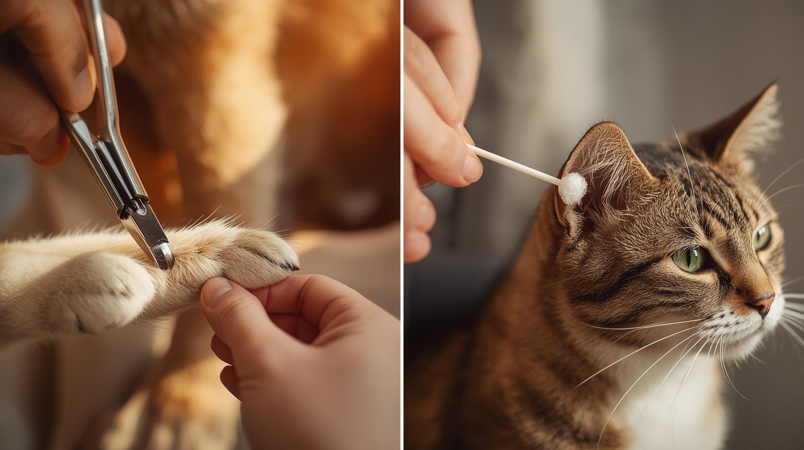 Corte de uñas y limpieza de oídos para perros y gatos a domiciliono ptra imagen que detalle ese servio con delicadeza