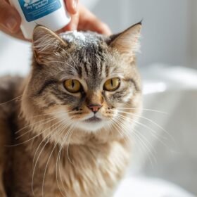 baño en seco para gatos imagen real