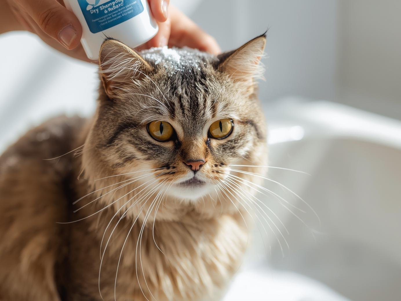 baño en seco para gatos imagen real